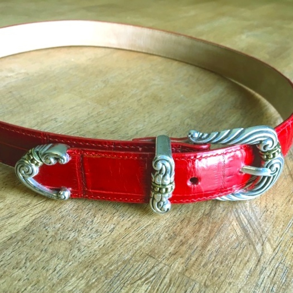 Brighton Red Leather BELT Medium 30 Valentine!
